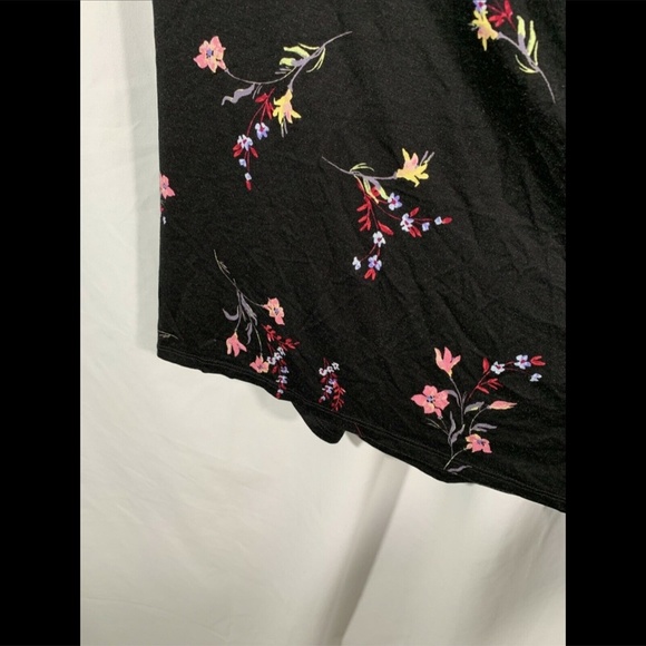 NWT 14th & Union Shirred Wrap‎ T-Shirt in Black/ Dream Day Blossom [SZ 2X ] - Picture 9 of 10